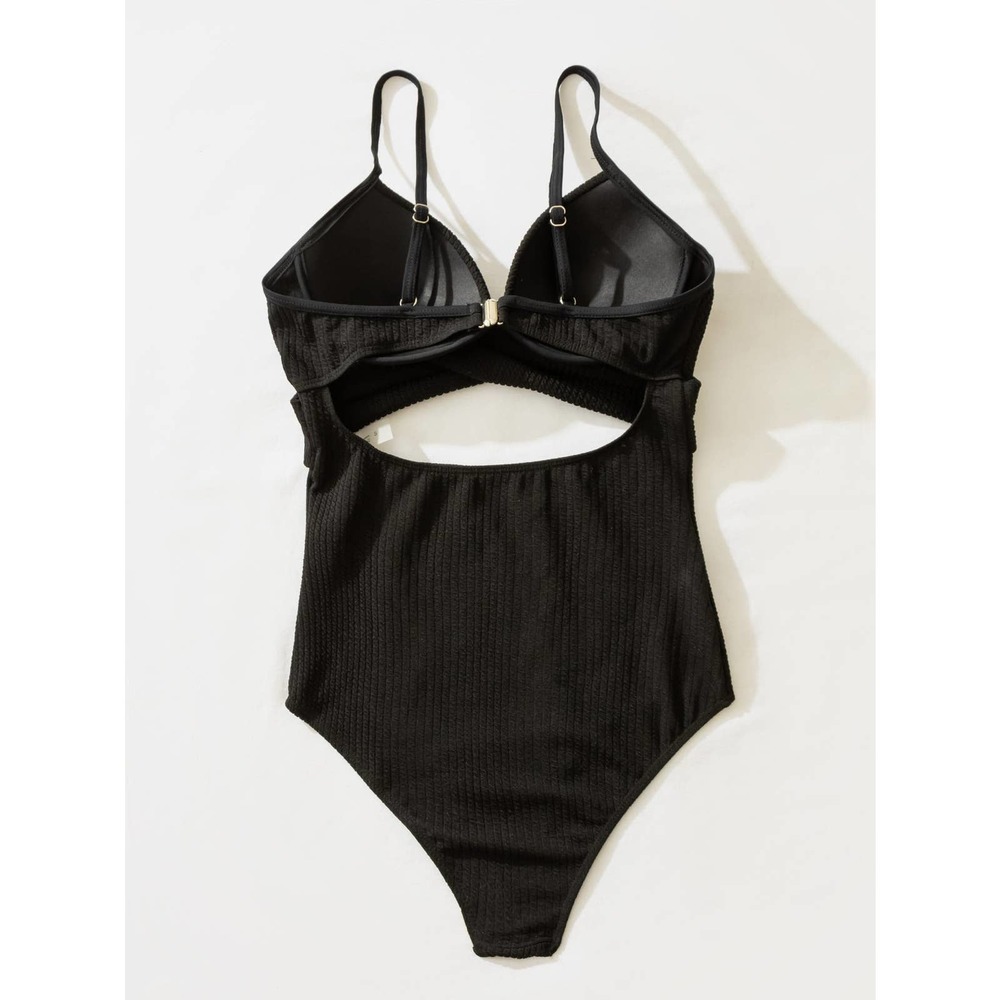 Boho Criss Cross Push Up One Piece Swimsuit green - Picture 5 of 11